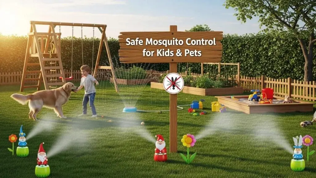 Safe mosquito control kids and pets backyard