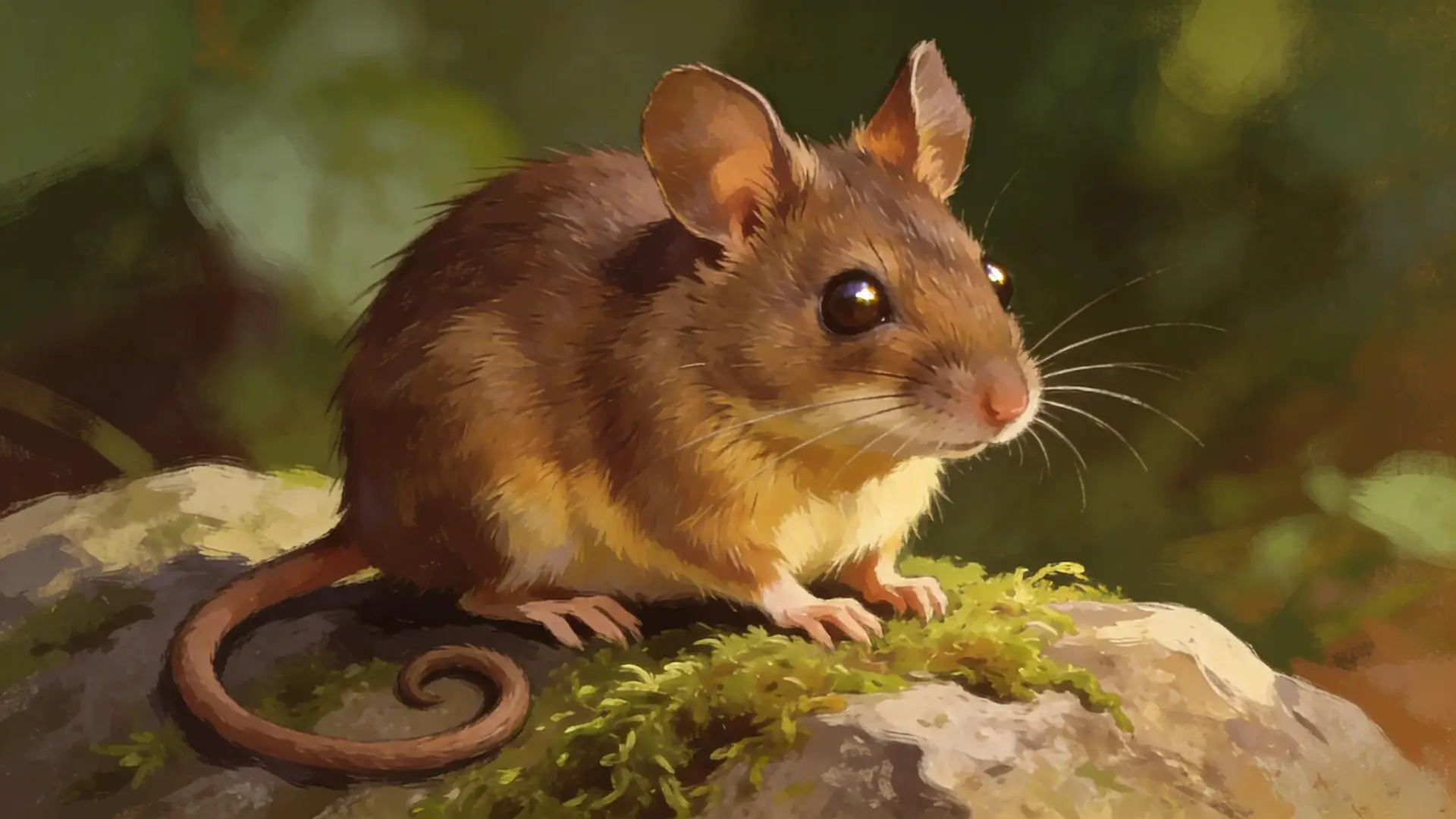 ### Main Subject - A small mouse ### Notable Features - Brown fur with lighter