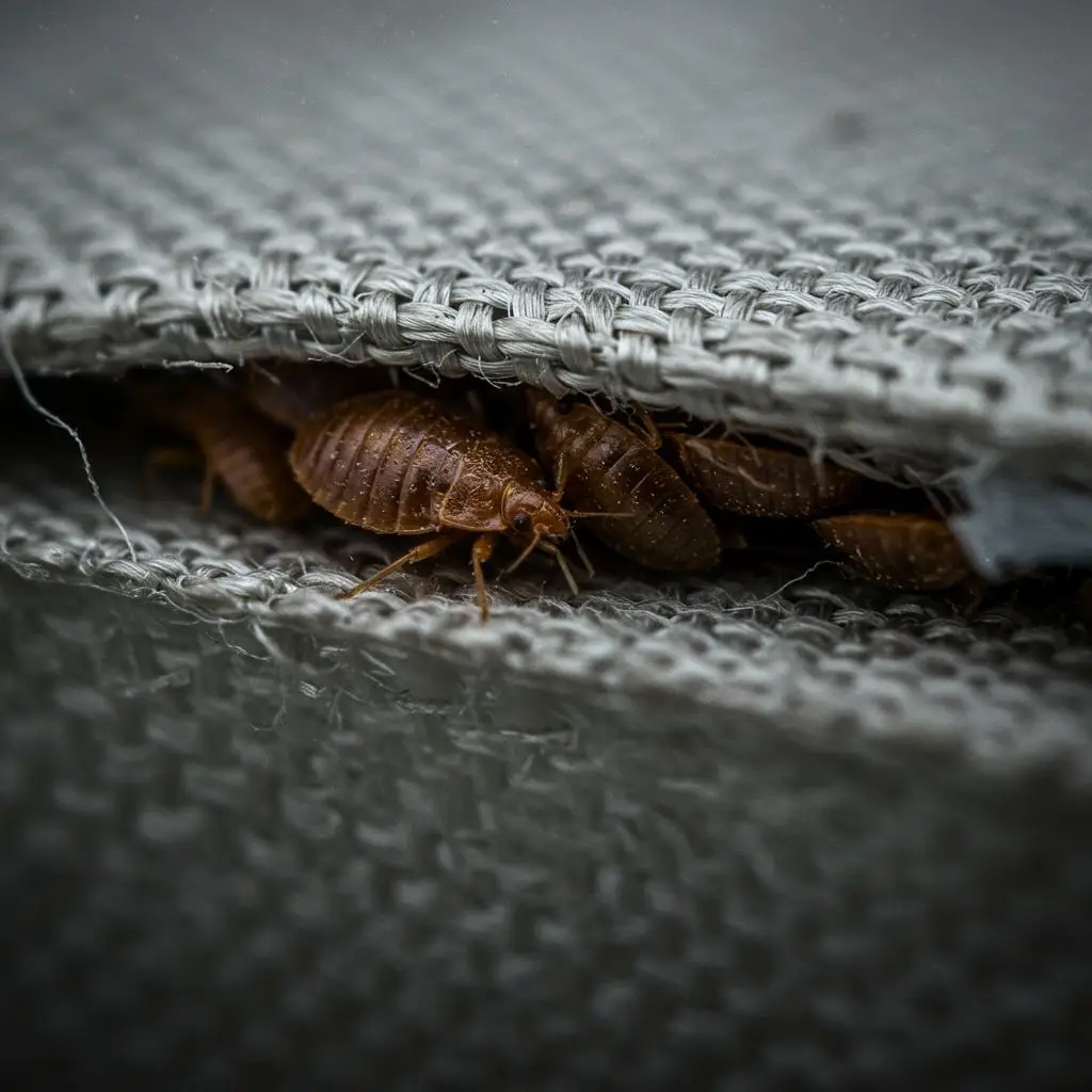 ### Key Elements #### Main Subjects - Bed bugs (Cimex lectularius) #### Notable Features -