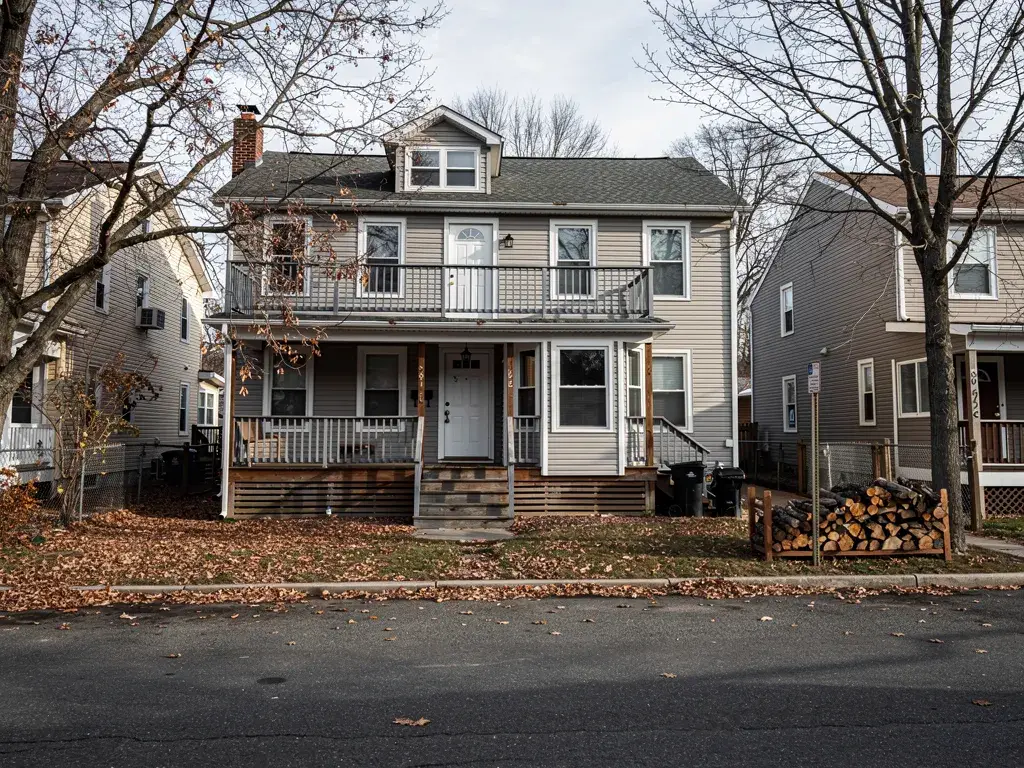 Autumn home exterior showing fall pest prevention entry points